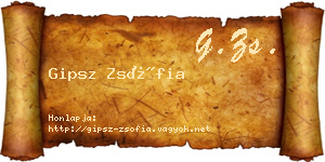 Gipsz Zsófia névjegykártya